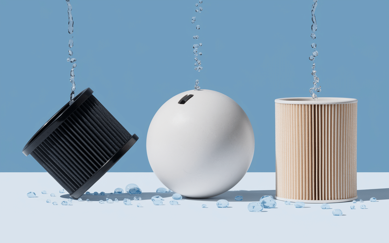 trois-filtres-eau-robinet-differents